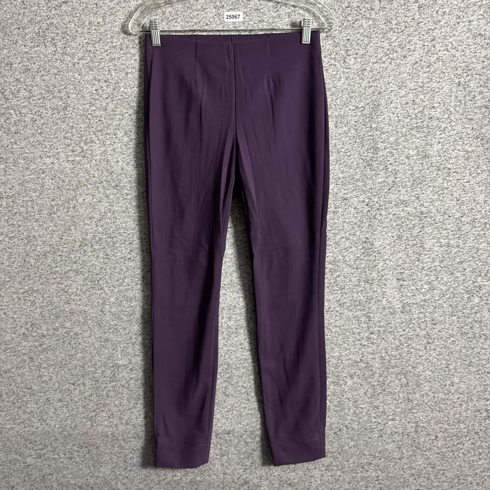 Raffaello Rossi Women's 36 Purple Mid-Rise Pull On Slim Leg Dress Casual Pants